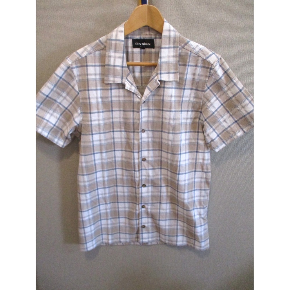 threadbare Short Sleeve Casual Plaid Shirt Size Small Heavy Fabric